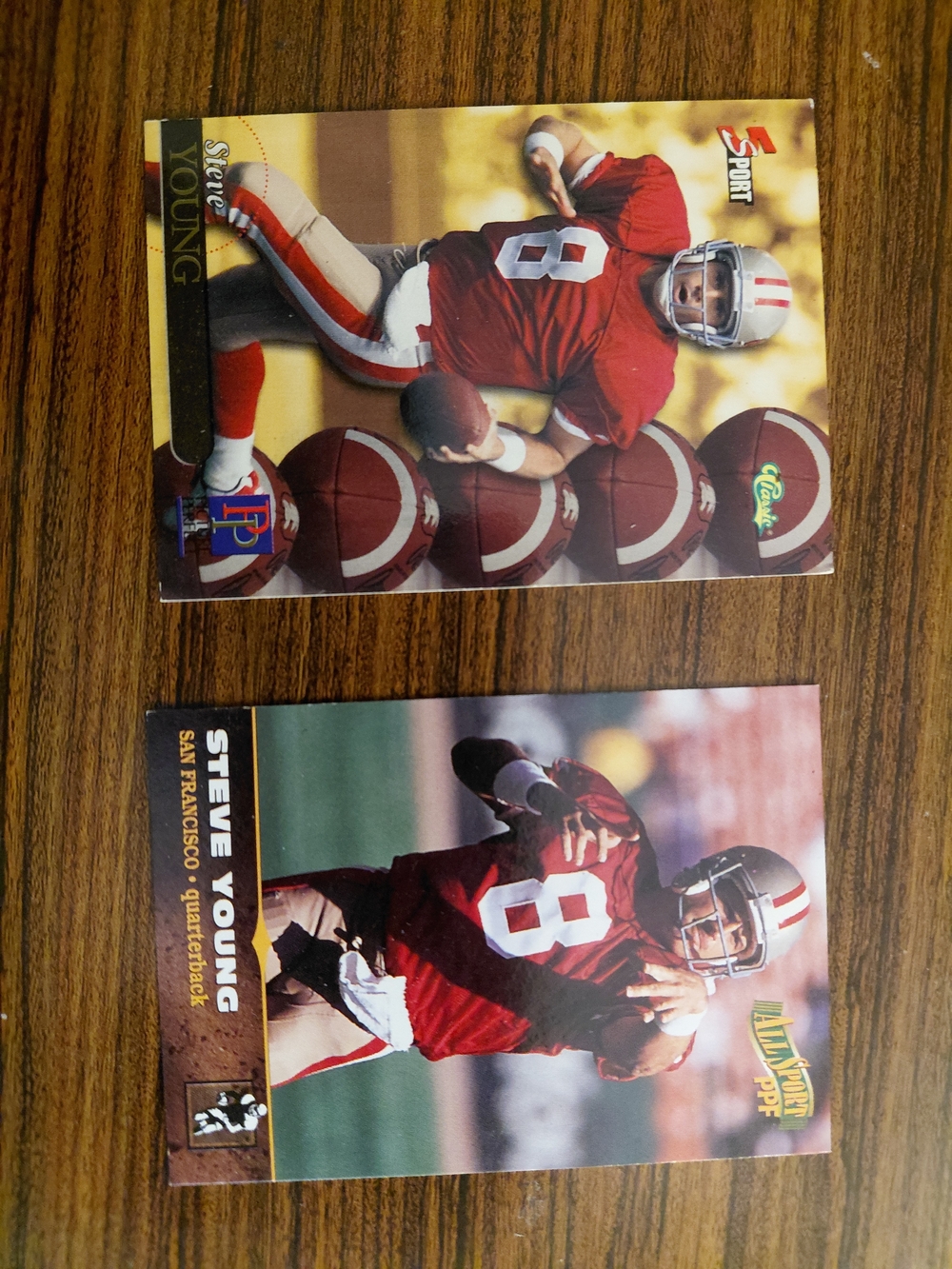 Steve Young Vintage Football Trading Cards - Red & White
